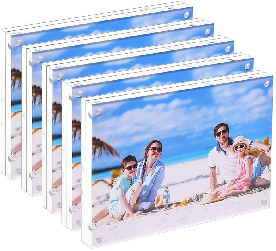 5x7' Transparent Double Sided Magnetic Picture Frameless Acrylic Photo Frame