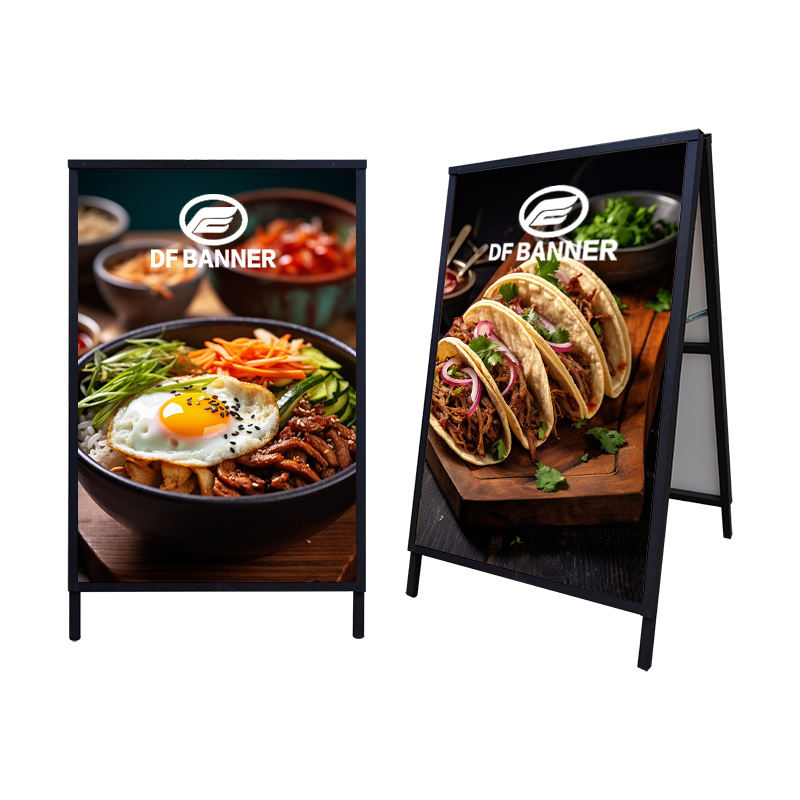 High Quality A-Frame Iron Material Poster Display Rack Quality Roadside Sign Board for Organizer Poster Stand